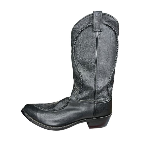 Vintage Dan Post Men’s Albany Bucklace Black Leather Cowboy Boots Size US 12 D main image 11